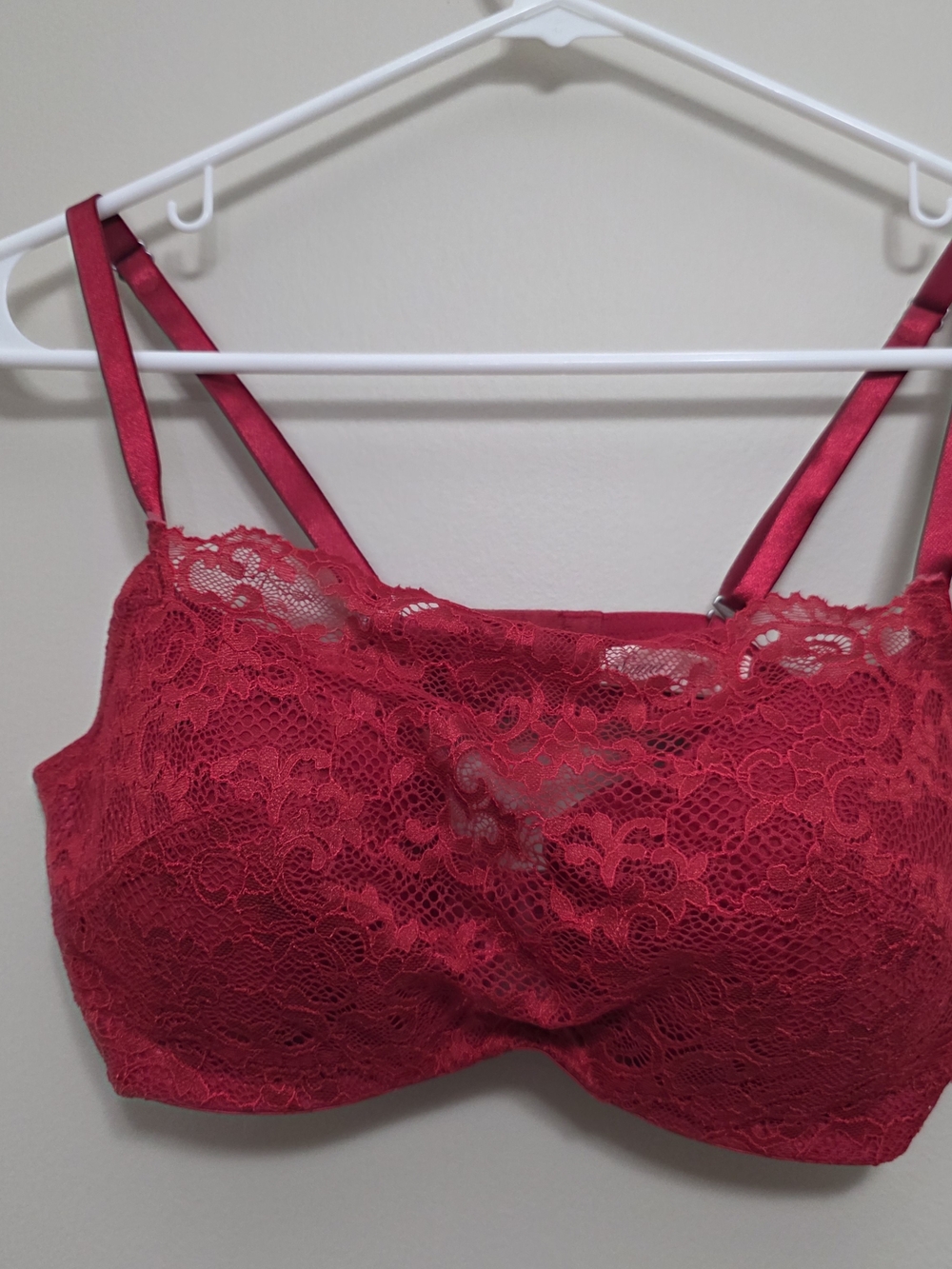 Soma Lace Bralette with Adjustable Straps Lace Sexy Red Size 36D